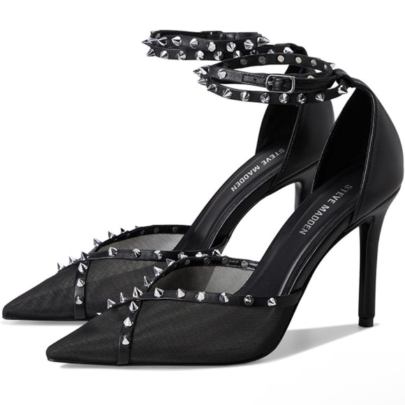 Steve Madden Shoes - 🦋 NWT STEVE MADDEN Lupton Stylish Black Studded Heels 9